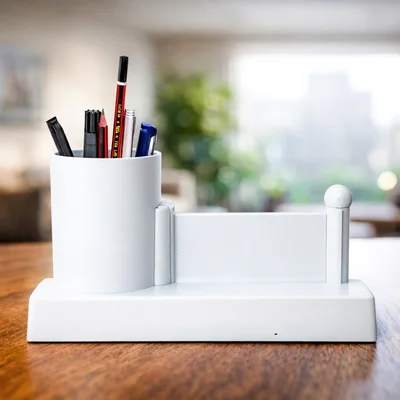 Executive Desk Digital Clock with Pen Holder