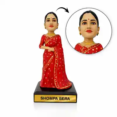 Face Customized Bobblehead - Woman in Saree