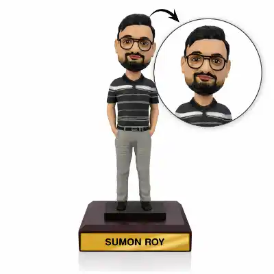Face Customized Bobblehead - Men in Casual Outfit
