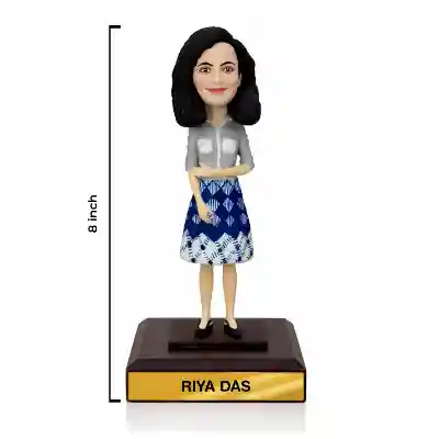 Face Customized Bobblehead - Woman in Skirt and Top