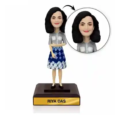Face Customized Bobblehead - Woman in Skirt and Top