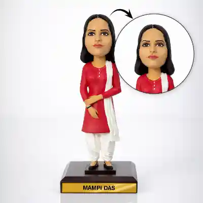 Face Customized Bobblehead - Woman in Salwar Suit