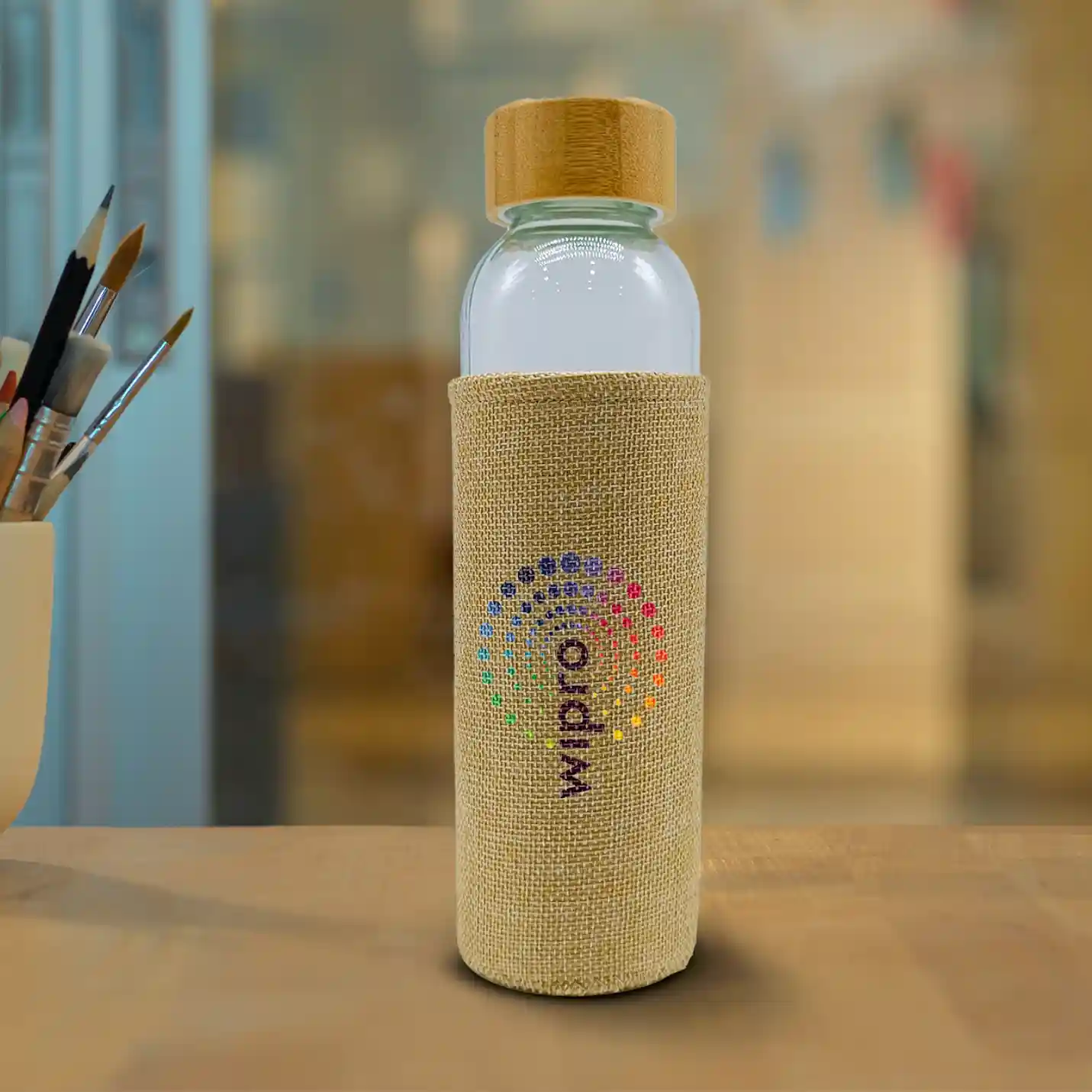 Transparent Bottle with Jute Cover