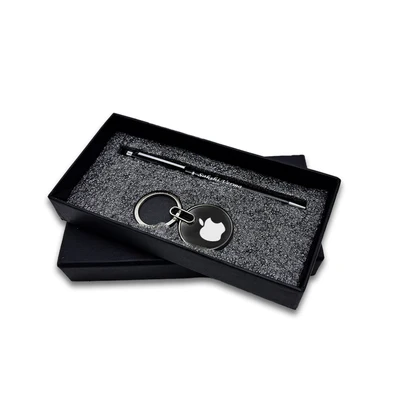 2-in-1 Black Personalised Pen & Keychain Gift Set
