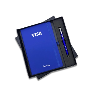 2 in 1 Customised Blue Pen & Diary Gift set