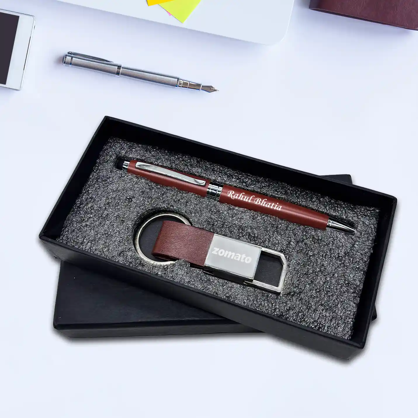 Exclusive Brown Pen & Keychain 2 in 1 Combo Gift set