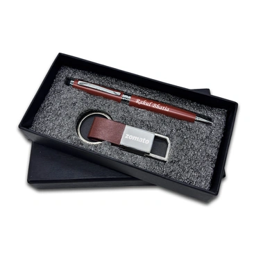 Brown Pen & Keychain 2 in 1 Combo Gift set