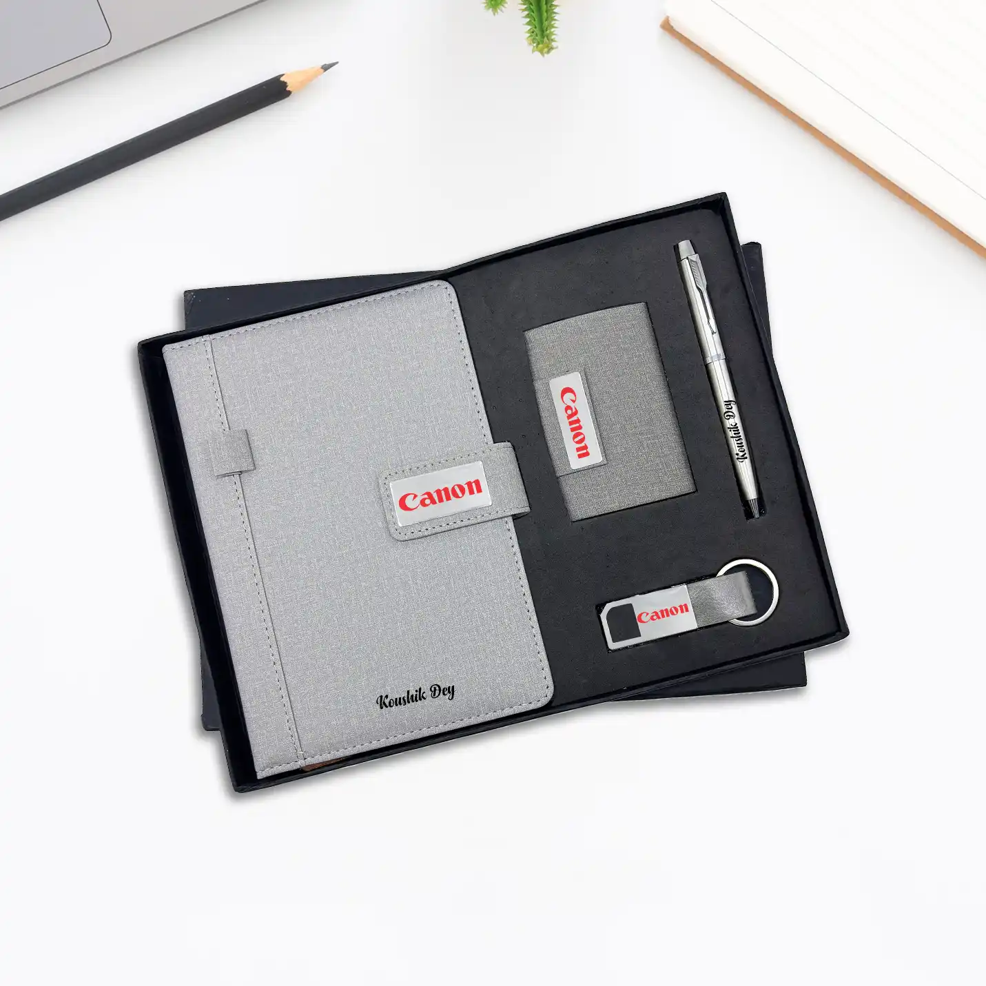 Corporate Giveaway Set with Engraved Logo & Premium Finish