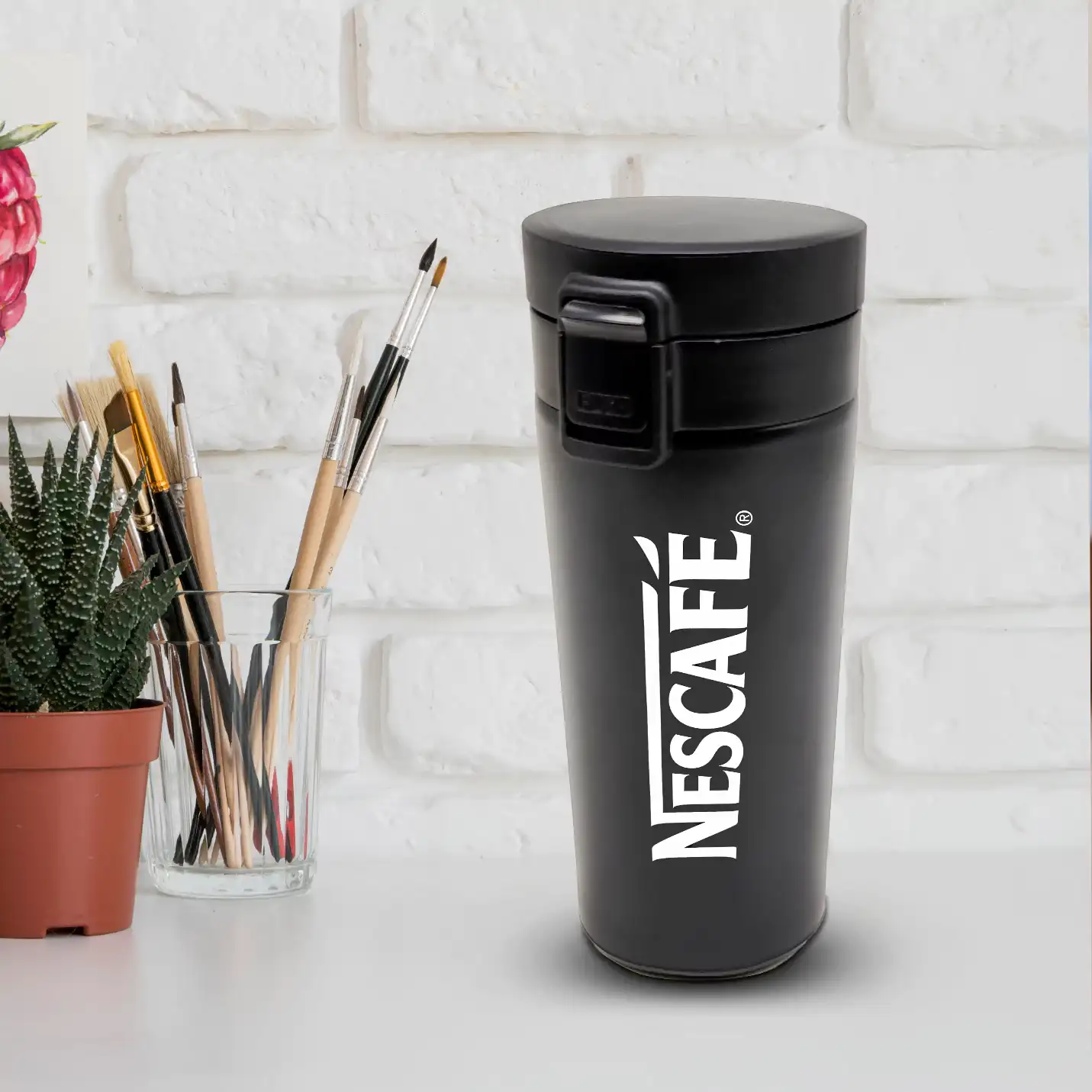 Elegant Personalised Black Stainless Steel Mug Tumbler ( Size: 400 ml)