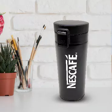 Personalised Black Stainless Steel Mug Tumbler ( Size: 400 ml)