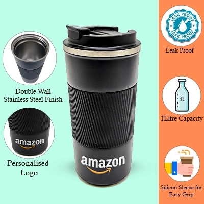 Customized Black Stainless Steel Mug Tumbler 500 ml