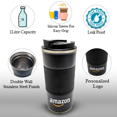 Customized Black Stainless Steel Mug Tumbler 500 ml