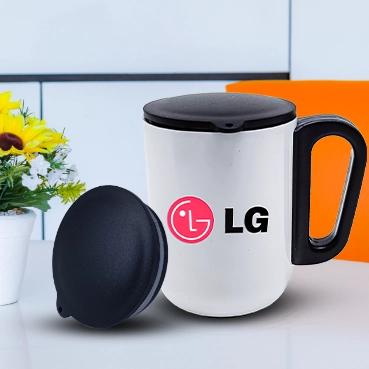 Personalised White Coffee Mug With Lid( Size: 240 ml)