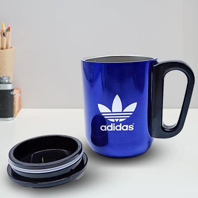 Elegant Blue Coffee Mug With Lid( Size: 240 ml)