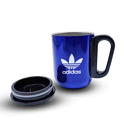 Elegant Blue Coffee Mug With Lid( Size: 240 ml)