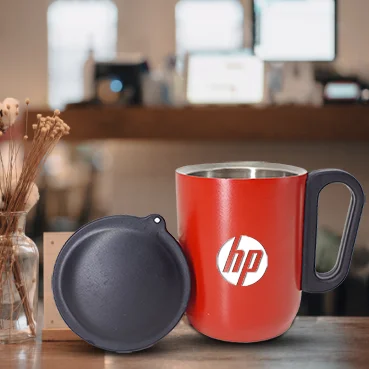 Crimson Red Coffee Mug with Lid