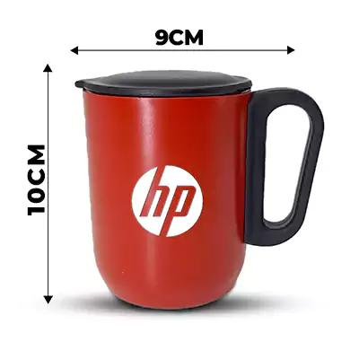 Red Coffee Mug with Lid ( Size: 240 ML)