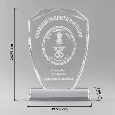 Customized Handcrafted Crystal Trophy - 9.75 inches
