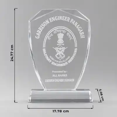 Customized Handcrafted Crystal Trophy - 9.75 inches