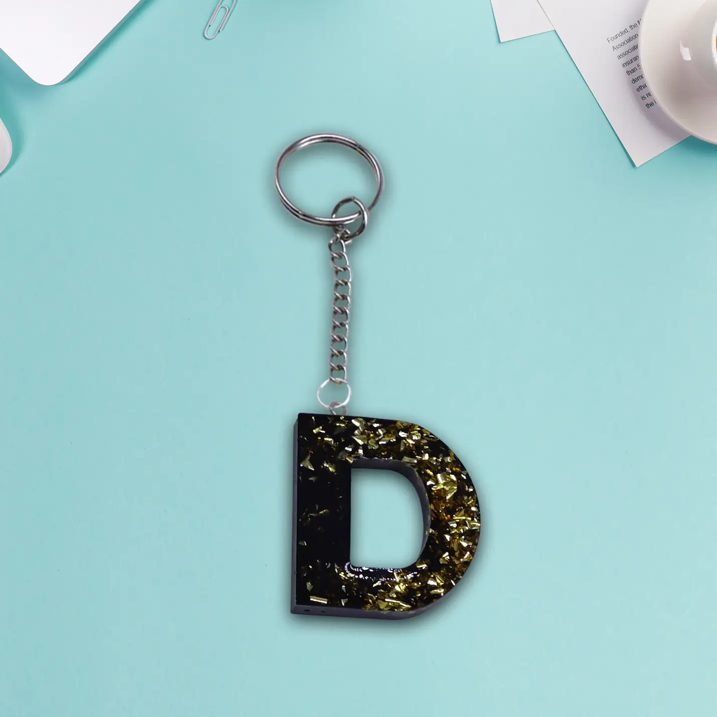 Alphabet Keychain Personalised Initial Keyrings Personalised Black
