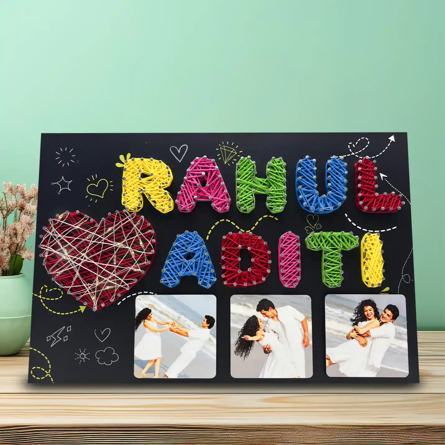 Wooden String Art photo frame