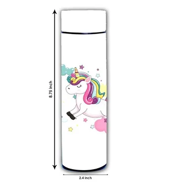 Unicorn White Coloured Temperature Control Bottle.