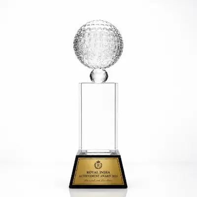 Premium Crystal Trophy with Custom Engraved Nameplate