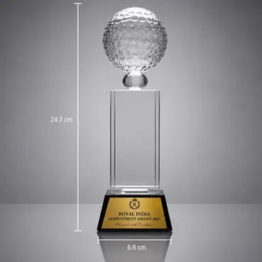 Premium Crystal Trophy with Custom Engraved Nameplate