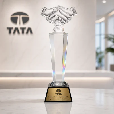 Crystal Handshake Leadership Trophy
