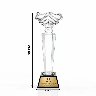 Crystal Handshake Leadership Trophy