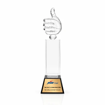 Customized Premium Crystal Thumbs Up Trophy