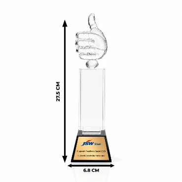 Customized Premium Crystal Thumbs Up Trophy