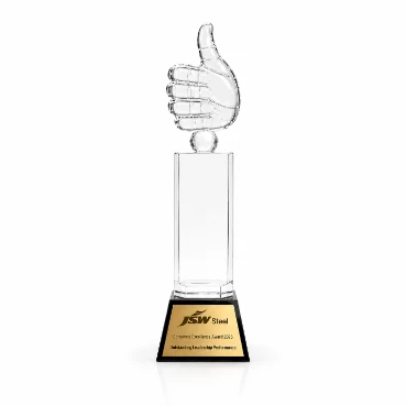 Premium Crystal Hand Gesture Trophy