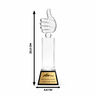 Premium Crystal Hand Gesture Trophy
