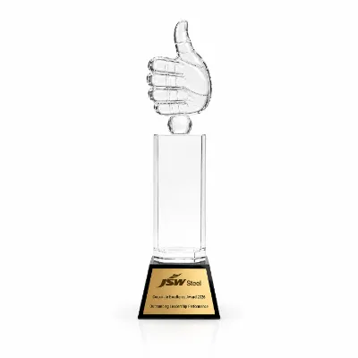 Premium Crystal Hand Gesture Trophy