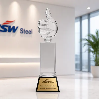 Premium Crystal Hand Gesture Trophy