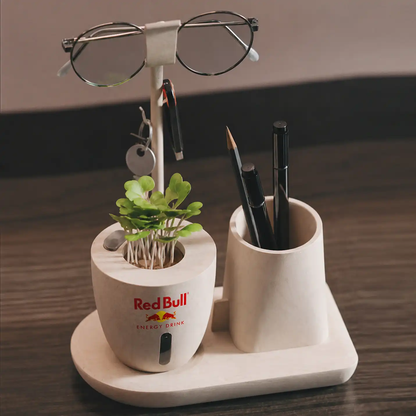 Personalised Sustainable Multi-Functional Desk Organizer with Pen Holder
