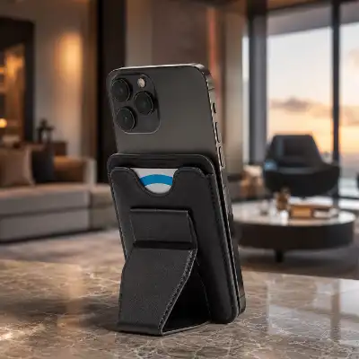 Personalised Magnetic Card Holder with Phone Stand