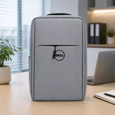 Premium Grey Laptop Backpack with Custom Logo Printing