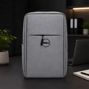 Premium Grey Laptop Backpack with Custom Logo Printing