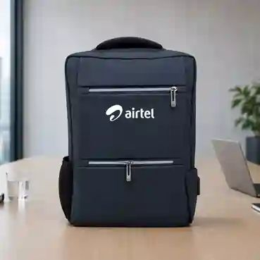 Personalized Black Multi-Pocket Laptop Backpack