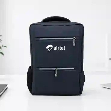 Personalized Black Multi-Pocket Laptop Backpack