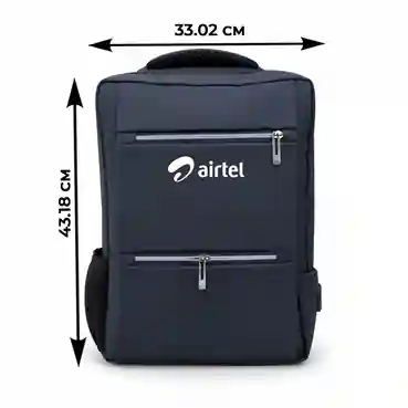 Personalized Black Multi-Pocket Laptop Backpack