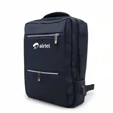 Personalized Black Multi-Pocket Laptop Backpack