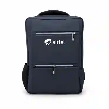 Personalized Black Multi-Pocket Laptop Backpack