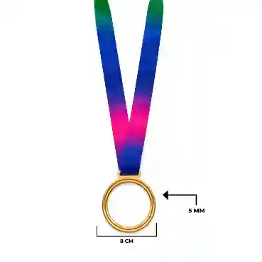 Premium Transparent Gold Acrylic Medal with Rainbow Ribbon