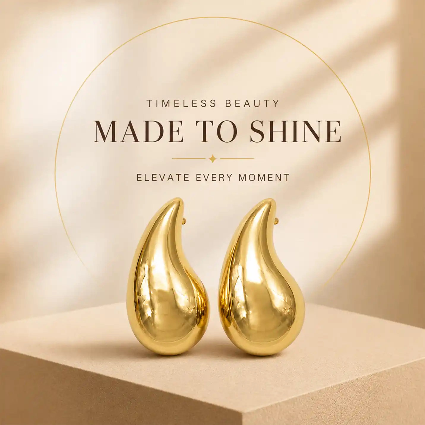 Luxury Gold-Tone Teardrop Earrings