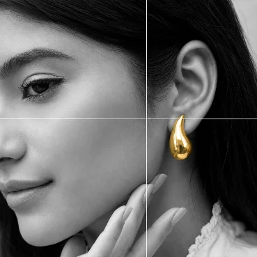 Luxury Gold-Tone Teardrop Earrings