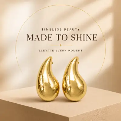 Luxury Gold-Tone Teardrop Earrings