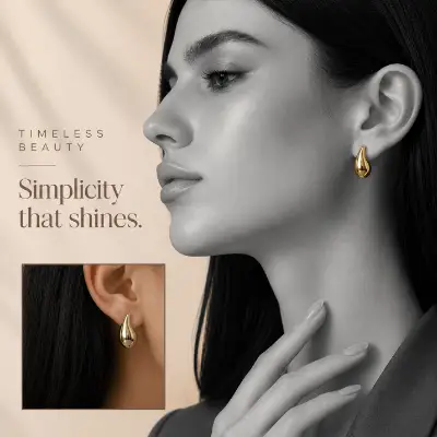Luxury Gold-Tone Teardrop Earrings